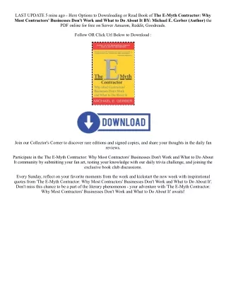 [PDF/Kindle] Book The E-Myth Contractor: Why Most Contractors' Businesses Don't