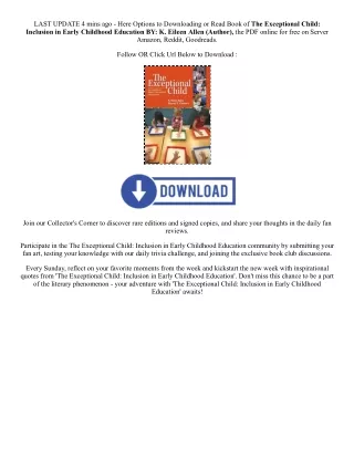 DOWNLOAD [EPub] The Exceptional Child: Inclusion in Early Childhood Education By