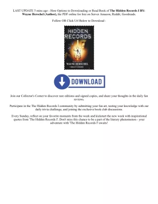 Download Pdf The Hidden Records I By  Wayne Herschel (Author),  Full Episode