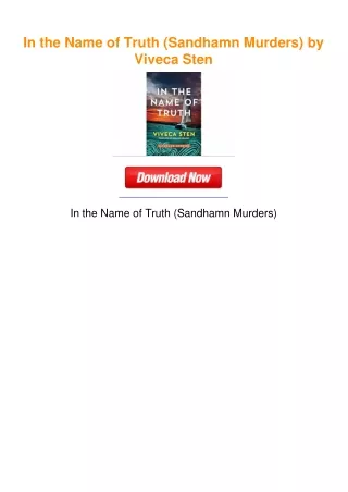 In the Name of Truth (Sandhamn Murders) by Viveca Sten