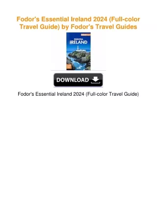Fodor's Essential Ireland 2024 (Full-color Travel Guide) by Fodor's