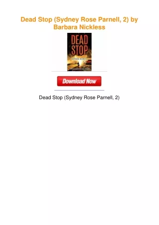 Dead Stop (Sydney Rose Parnell, 2) by Barbara Nickless