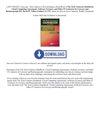 PDF [DOWNLOAD] The Tech Contracts Handbook: Cloud Computing Agreements, Software