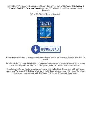PDF [Download] The Yeasts, Fifth Edition: A Taxonomic Study By  Cletus Kurtzman