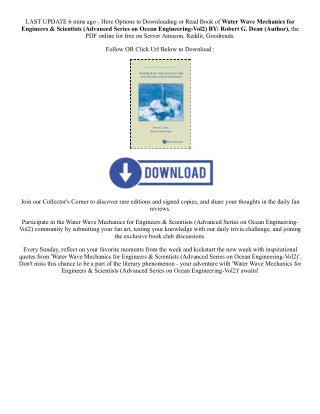 Download PDF Water Wave Mechanics for Engineers & Scientists (Advanced Series on