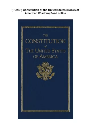 ( ReaD )  Constitution of the United States (Books of American Wisdom) Read