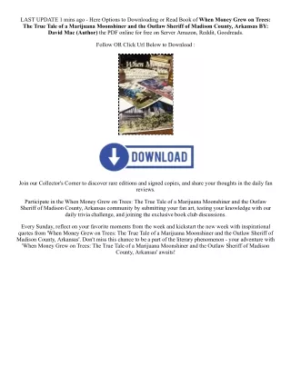 PDF [DOWNLOAD] When Money Grew on Trees: The True Tale of a Marijuana Moonshiner