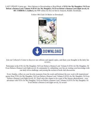 DOWNLOAD [EPub] If It's for My Daughter, I'd Even Defeat a Demon Lord: Volume 8