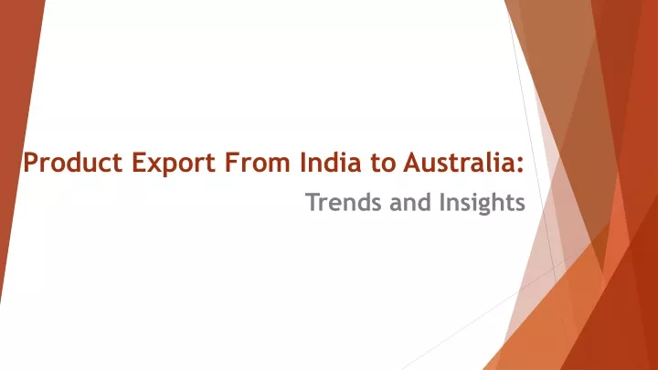 product export from india to australia