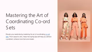 mastering the art of coordinating co ord sets