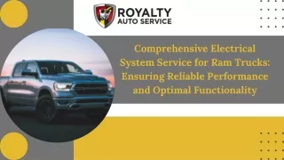 Comprehensive Electrical System Service for Ram Trucks Ensuring Reliable Performance and Optimal Functionality