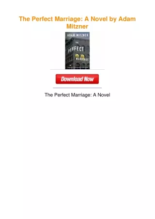 The Perfect Marriage: A Novel by Adam Mitzner