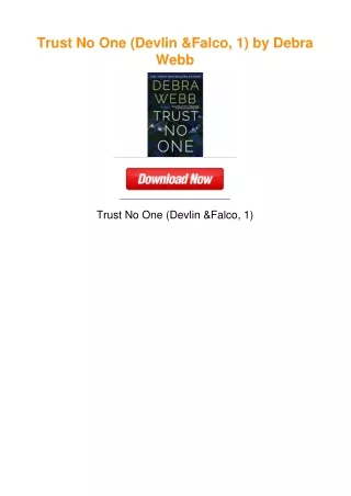 Trust No One (Devlin & Falco, 1) by Debra Webb