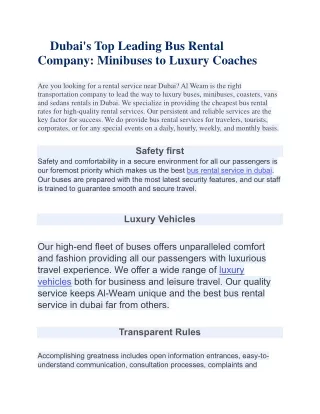 Bus Rental dubai