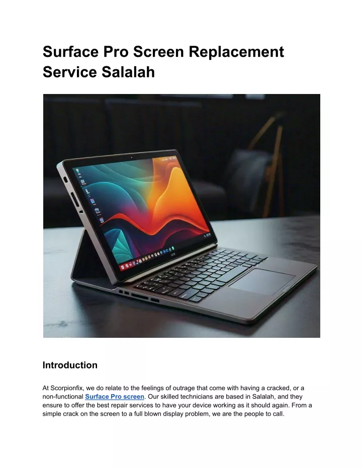 surface pro screen replacement service salalah