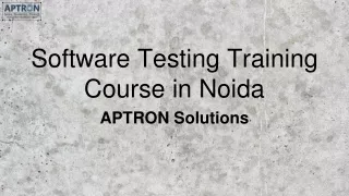 Software Testing Training Course in Noida