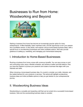 businesses to run from home woodworking and beyond