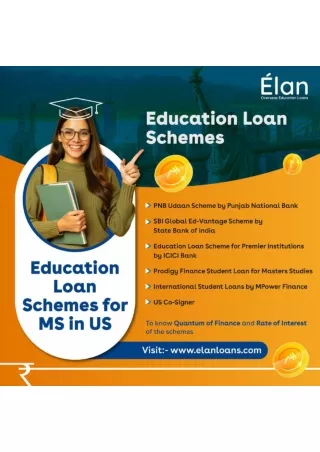 Education Loan Schemes for MS in USA