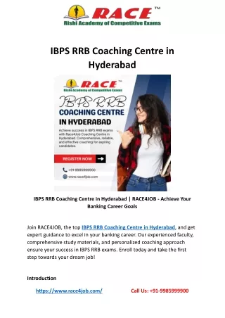 IBPS RRB Coaching Centre in Hyderabad