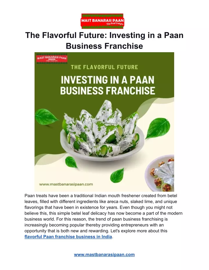 the flavorful future investing in a paan business