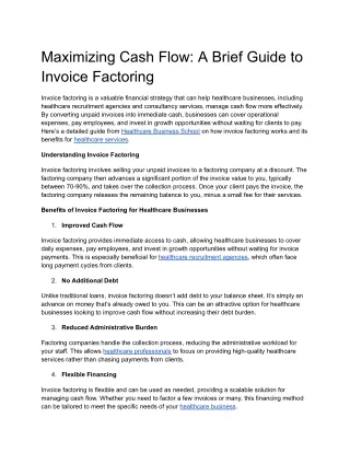maximizing cash flow a brief guide to invoice