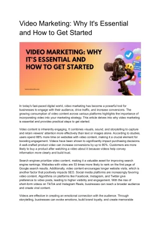 Video Marketing: Why It's Essential and How to Get Started