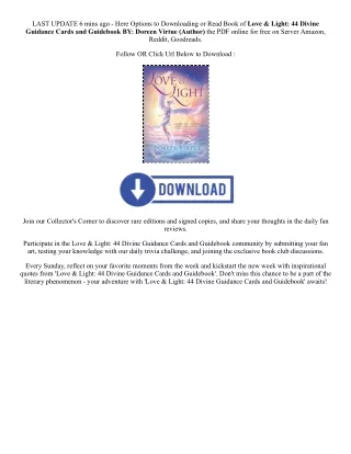 PDF [DOWNLOAD] Love & Light: 44 Divine Guidance Cards and Guidebook By  Doreen V