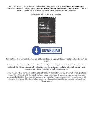 DOWNLOAD [EPub] Mastering Blockchain: Distributed ledger technology, decentraliz