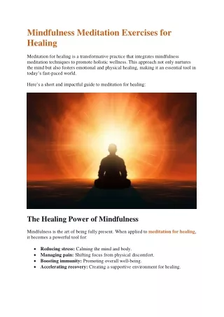 mindfulness meditation exercises for healing