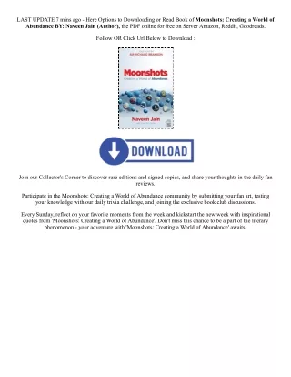 DOWNLOAD [EPub] Moonshots: Creating a World of Abundance By  Naveen Jain (Author