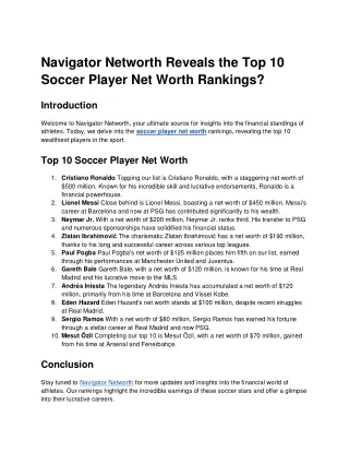 navigator networth reveals the top 10 soccer