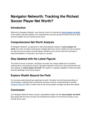navigator networth tracking the richest soccer