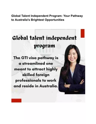 Fast-Track Your Future with Australia’s Global Talent Independent Program