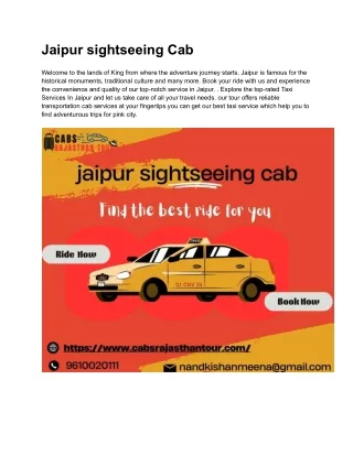 jaipur sightseeing cab