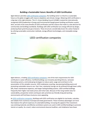 building a sustainable future benefits of leed