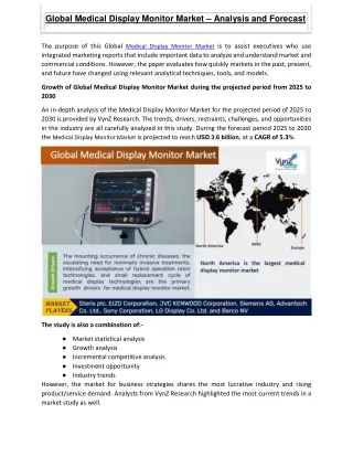 global medical display monitor market analysis