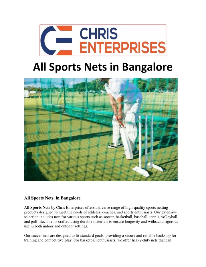 all sports nets in bangalore