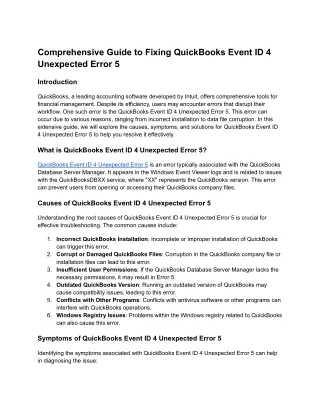 comprehensive guide to fixing quickbooks event