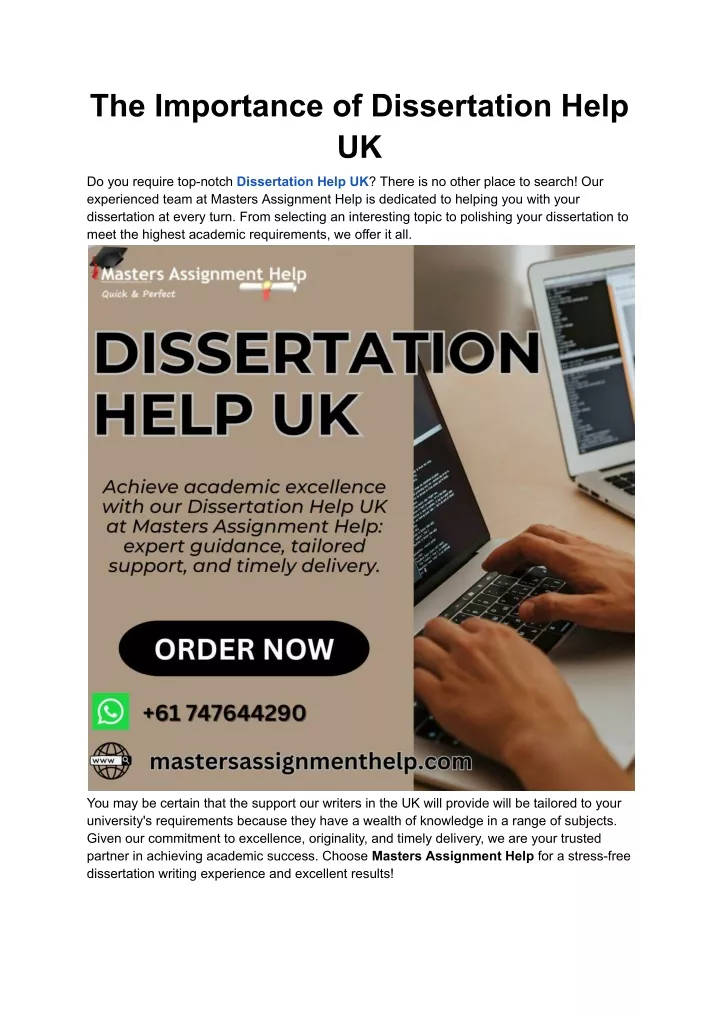 the importance of dissertation help uk