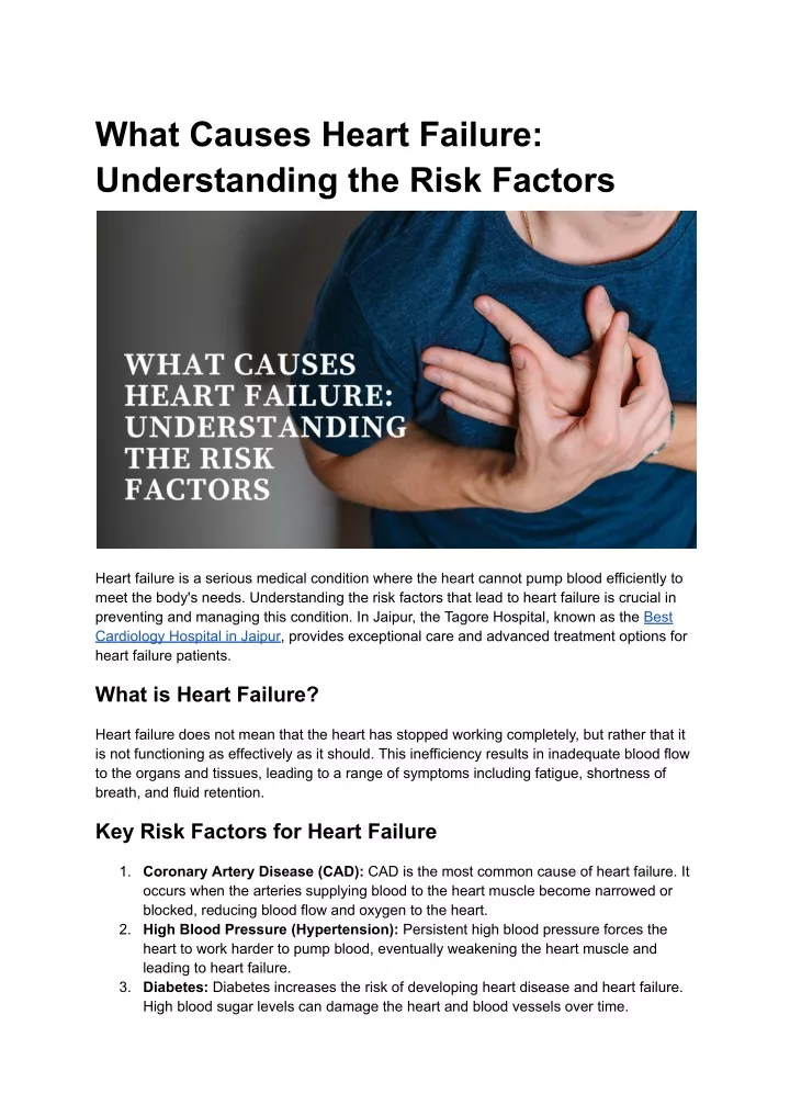 what causes heart failure understanding the risk