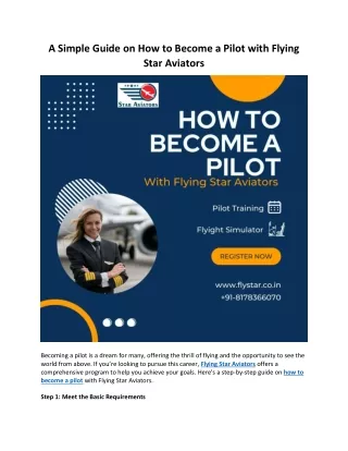 a simple guide on how to become a pilot with