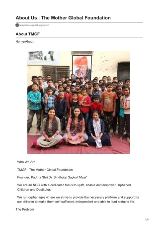 sindhutaisapkal.org-About Us  The Mother Global Foundation