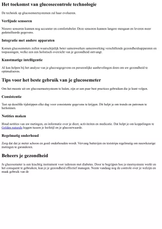 Controleer di welzijn middels di glucosesensor