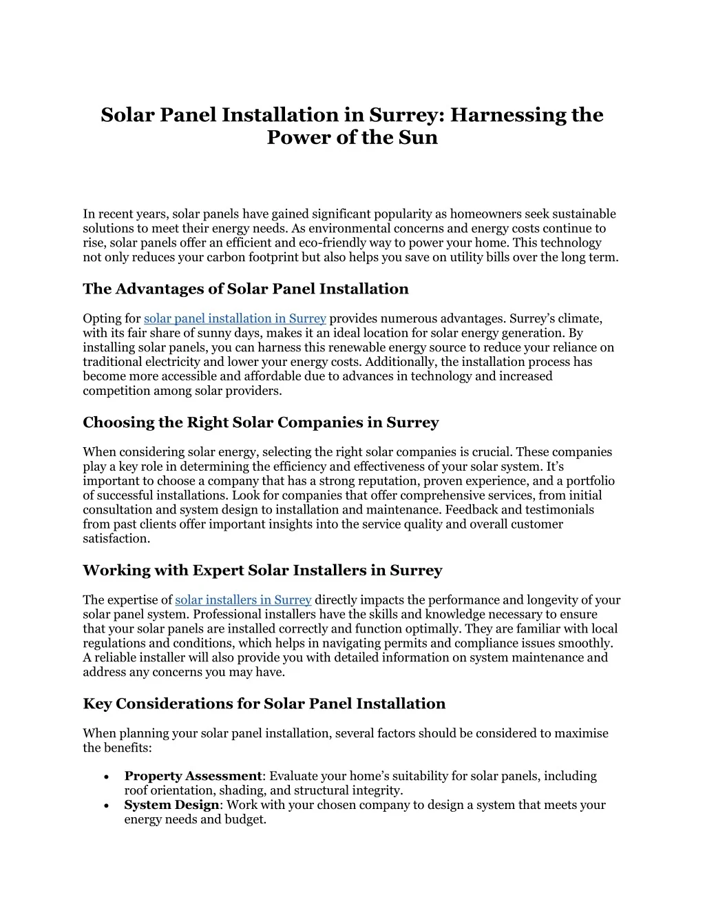 PPT - Solar Panel Installation in Surrey: Harnessing the Power of the ...