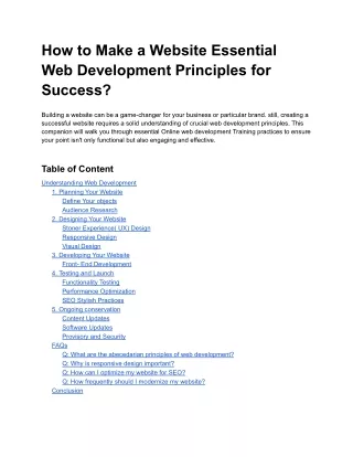 how to make a website essential web development
