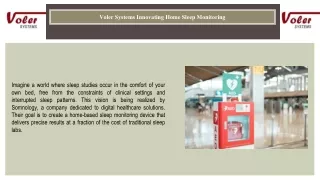 Voler Systems Innovating Home Sleep Monitoring