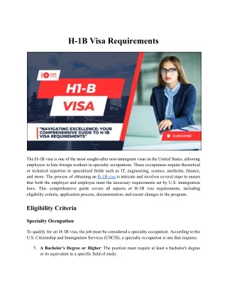 h 1b visa requirements