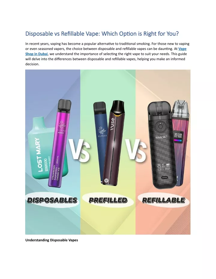 disposable vs refillable vape which option