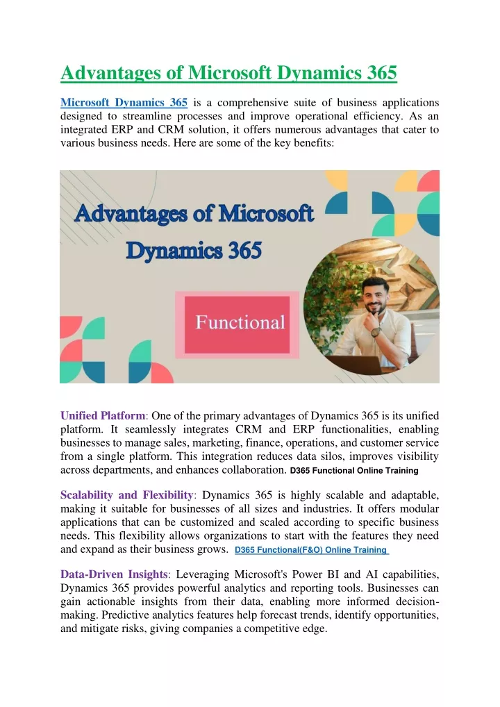 advantages of microsoft dynamics 365