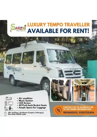 Luxury TEMPO TRAVELLER ON RENT